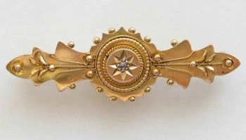 Старинная золотая брошь с алмазом, Артикул 110