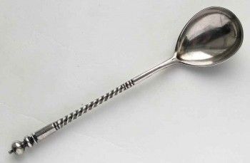 Ложка серебро 84 пробы чернь Храм, Артикул 1056