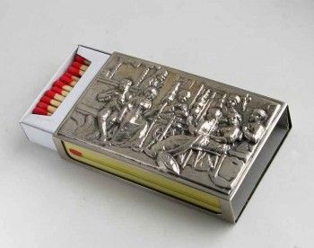 Спичечница для каминных спичек серебряная, Артикул 1059