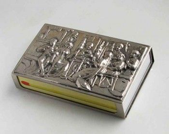 Спичечница для каминных спичек серебряная, Артикул 1059