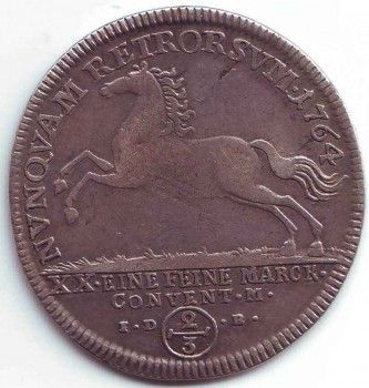 Монета 2/3 талера 1764 год, Артикул 8086