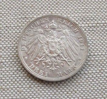 Монета 3 марки 1911года, Артикул 8156