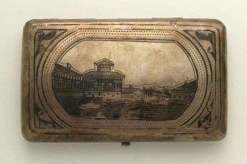 Портсигар антикварный серебряный